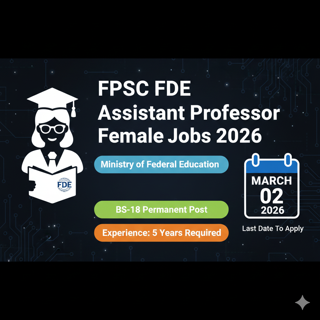 FPSC FDE Assistant Professor Female Jobs 2026
