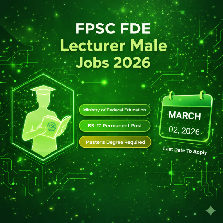 FPSC FDE Lecturer Male Jobs 2026