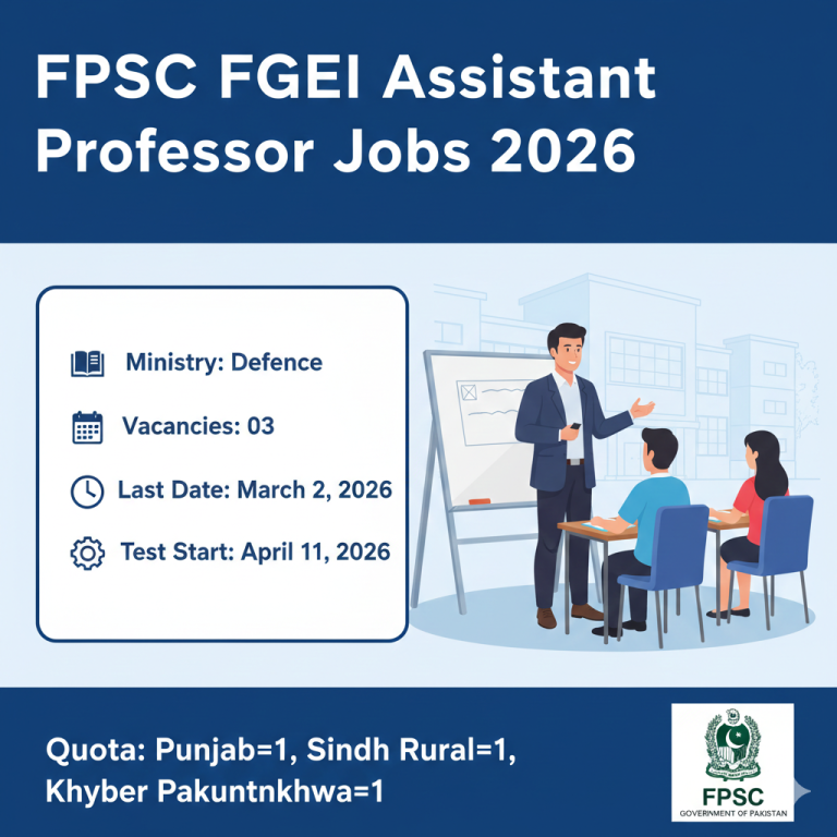 FPSC FGEI Assistant Professor Jobs 2026