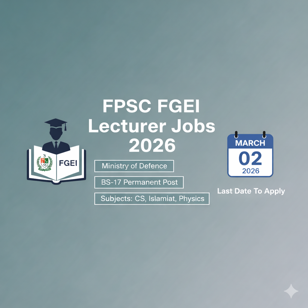 FPSC FGEI Lecturer Jobs 2026
