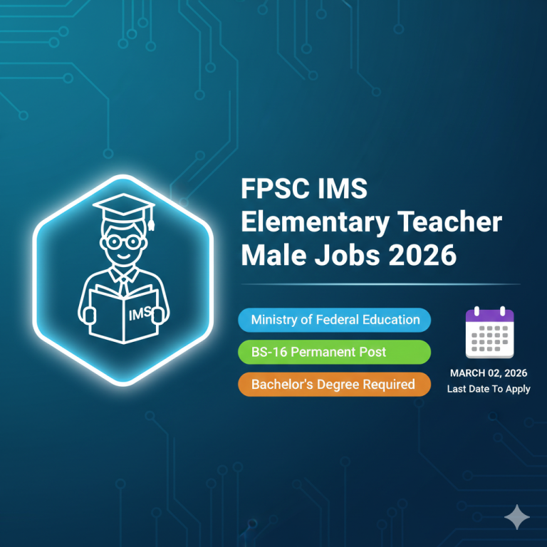 FPSC IMS Elementary Teacher Male Jobs 2026