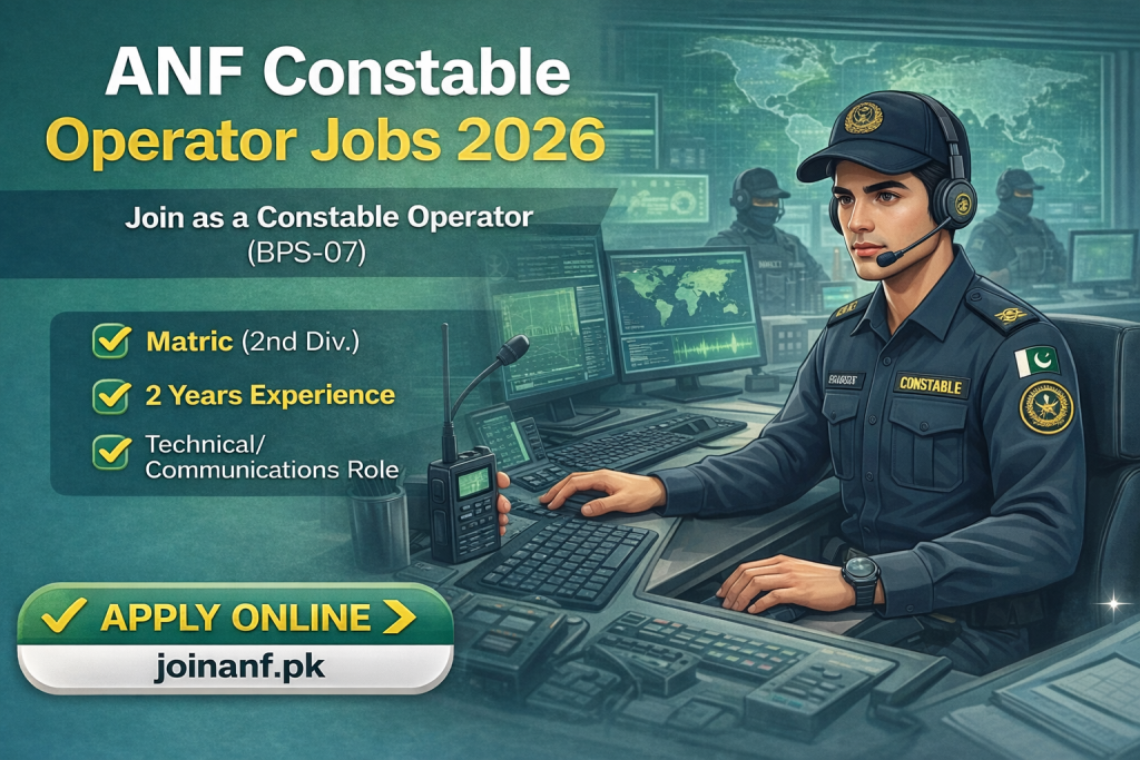 ANF Constable Operator Jobs 2026 - Parwaaz Jobs