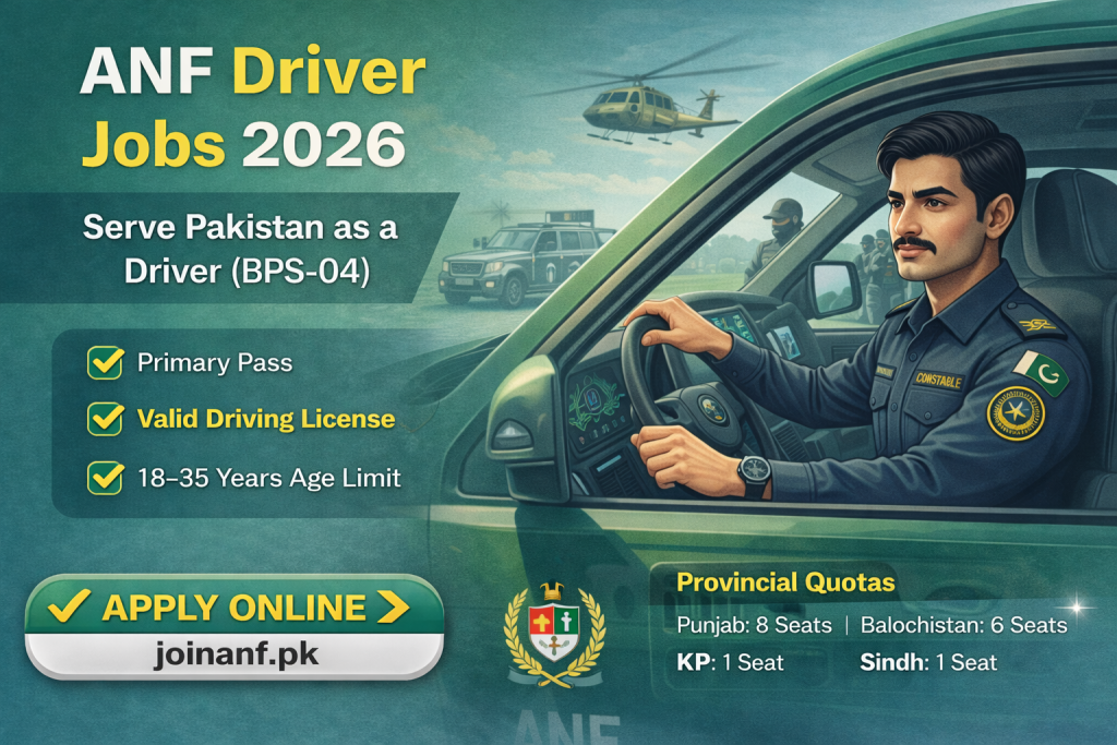 ANF Driver Jobs 2026 - Parwaaz Jobs