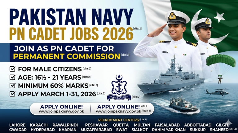 Pakistan Navy PN Cadet Jobs 2026